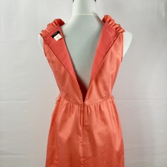 J Crew Ruffle Neck Sleeveless Cotton Sateen Dress Size 6 - Picture 11 of 14